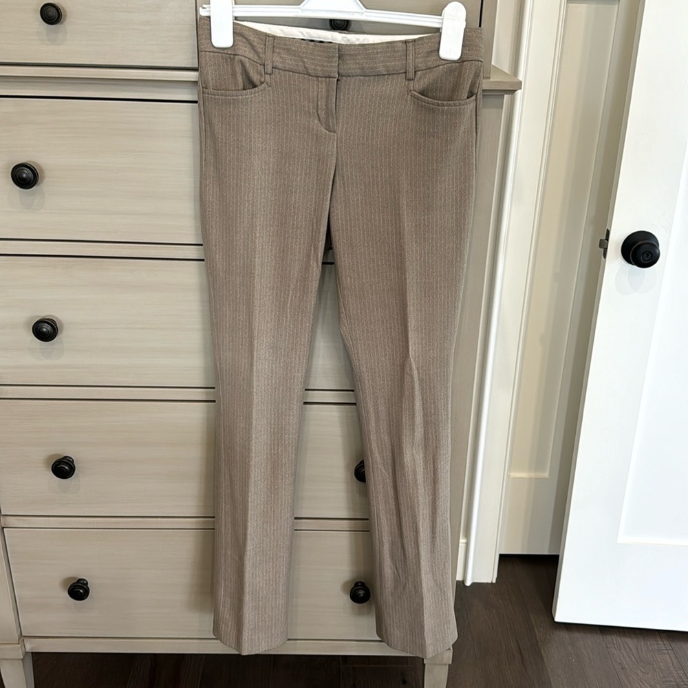 Express business casual slacks size 2 reg low rise, tan straight leg